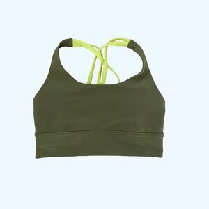 Lululemon Lime Green Sports Bra Crisscross Racerback Size 6